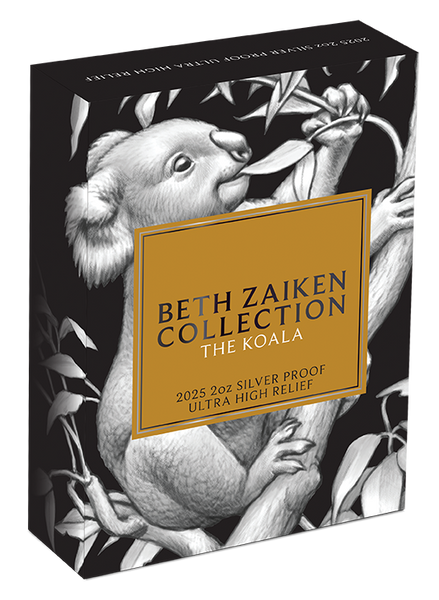 2025 Beth Zaiken Collection The Koala 2oz Silver Proof Ultra High Relief Coin