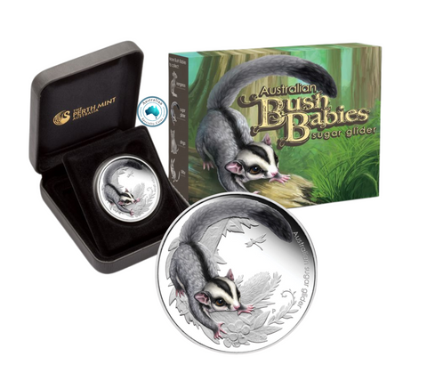 2010 Australian Bush Babies 'Sugar Glider' 1/2oz Coloured Silver Proof Coin