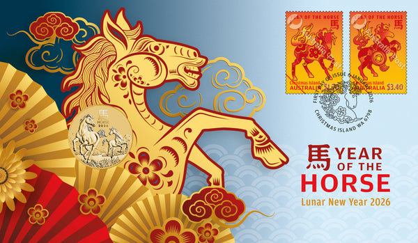 2026 Lunar Year of the Horse $1 Postal Numismatic Cover