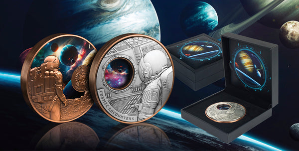 2025 Cosmic Encounters $1 Rotating Silver & Copper Bimetal Antique Coin (Certificate Number 002)