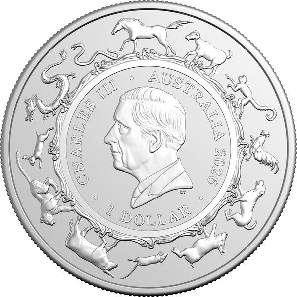 2026 Lunar Year of the Horse 1oz Silver Coin in Capsule (RAM)