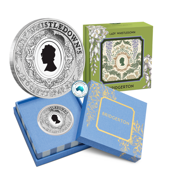 2026 Bridgerton - Lady Whistledown 1oz Silver Proof Coloured Coin