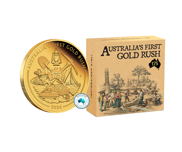 2026 Australia's First Gold Rush 175th Anniversary 1oz Gold Proof Coin