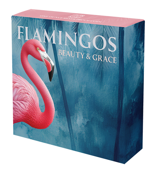 2025 Pink Flamingo Rose-Gold Plated 1oz Silver Proof