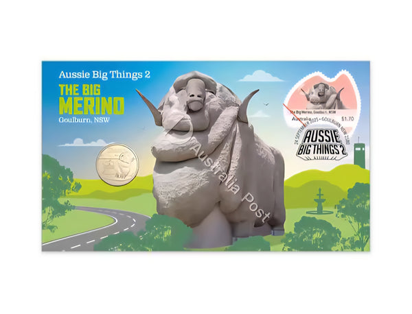 2025 Aussie Big Things 2 The Big Merino $1 Coin Postal Numismatic Cover