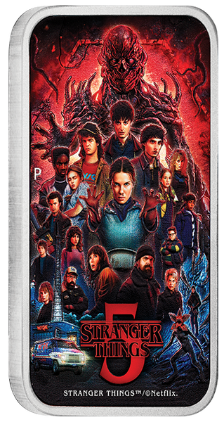 2026 Stranger Things 'Season 5' 1oz Silver Coloured Rectangular Coin
