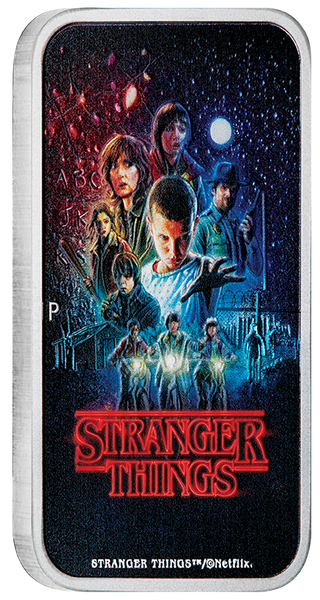 2026 Stranger Things 'S1 Poster' 1oz Silver Coloured Rectangular Coin