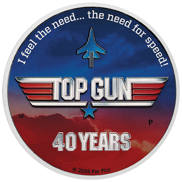 40 Years of Top Gun 2026 1oz Silver Coloured Coin