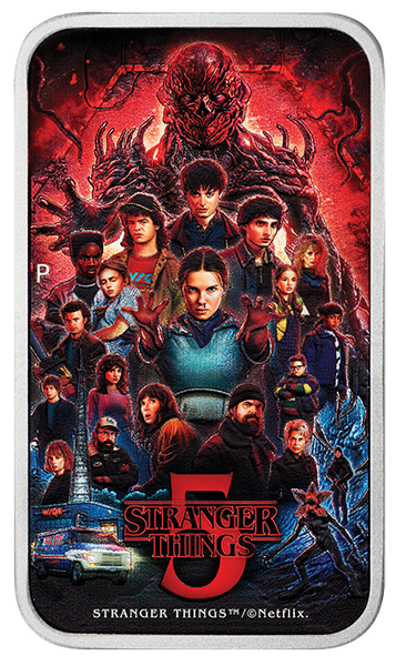 2026 Stranger Things 'Season 5' 1oz Silver Coloured Rectangular Coin