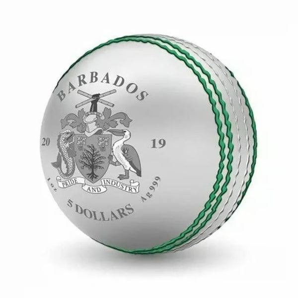 2019 ICC Cricket World Cup $5 Ball-Shaped Colour 1oz Silver Coin
