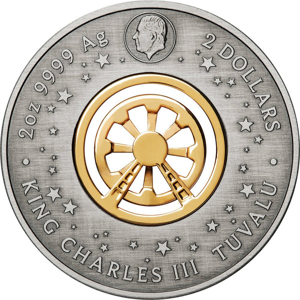 2025 Ferris Wheel 2oz Antiqued Silver Coloured Coin with Swarovski Crystals