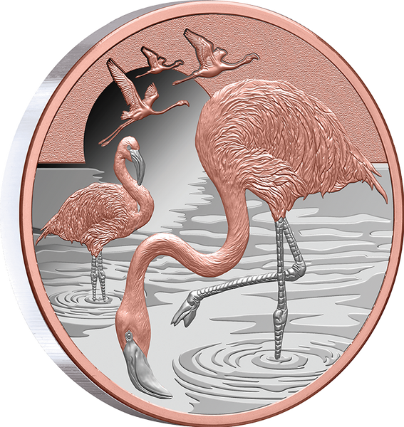 2025 Pink Flamingo Rose-Gold Plated 1oz Silver Proof