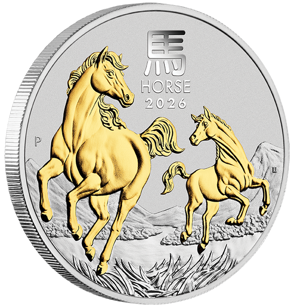 2026 Year of the Horse 1oz Gilded Silver Proof Coin