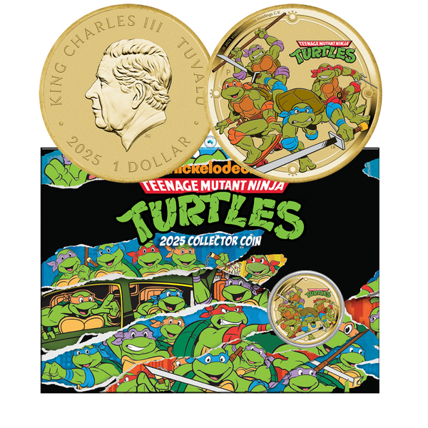 2025 Teenage Mutant Ninja Turtles $1 Coloured Coin on Card