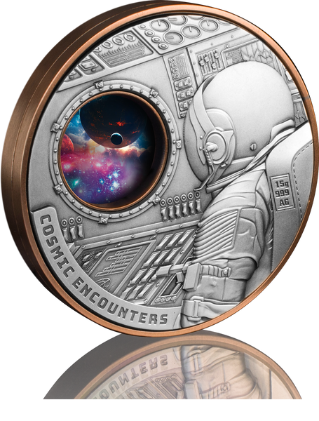 2025 Cosmic Encounters $1 Rotating Silver & Copper Bimetal Antique Coin (Certificate Number 002)