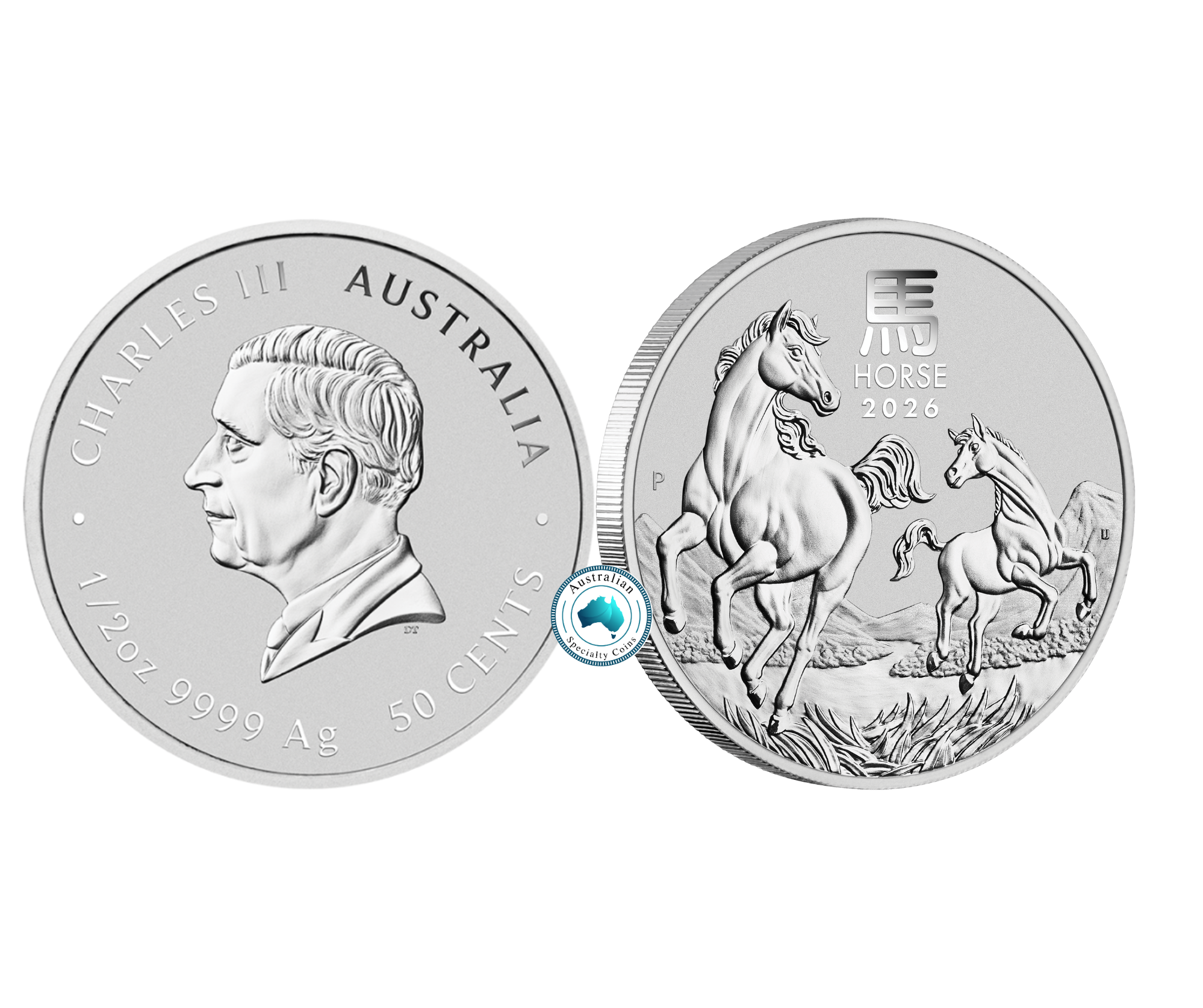 2026 Lunar Year of the Horse 1/2oz Silver Coin in Capsule (Perth Mint)