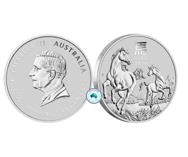 2026 Lunar Year of the Horse 1/2oz Silver Coin in Capsule (Perth Mint)