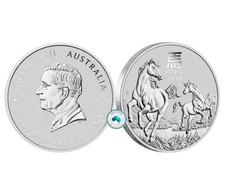2026 Lunar Year of the Horse 1/2oz Silver Coin in Capsule (Perth Mint)