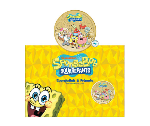 2025 SpongeBob & Friends $1 Coloured Coin In Card