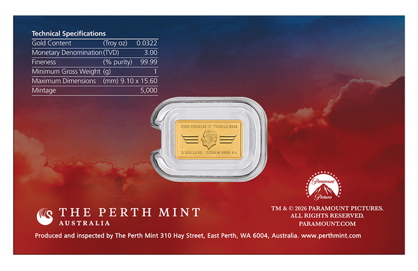 40 Years of Top Gun 2026 1g Gold Rectangle Coin