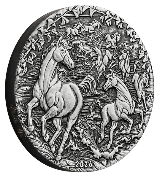 2026 Australian Lunar Series III Year of the Horse 2oz Silver Antiqued Coin
