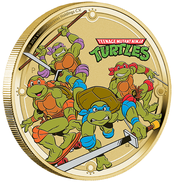 2025 Teenage Mutant Ninja Turtles $1 Coloured Coin on Card
