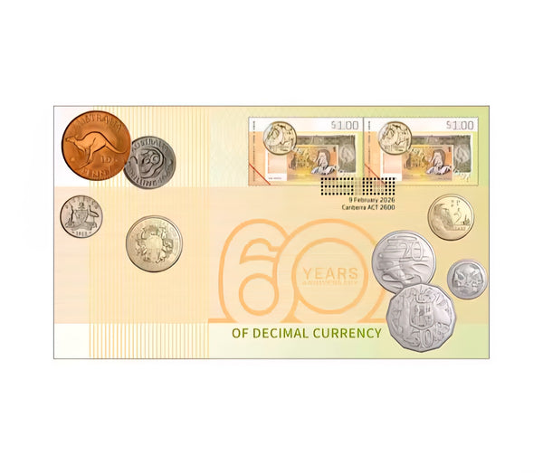 2026 Decimal Currency 60th Anniversary $1 PNC with Envelope Privy