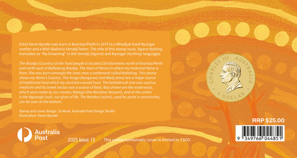 2025 Ngana Nyitting – The Art of Kevin Bynder 'Green Emu' $1 PNC