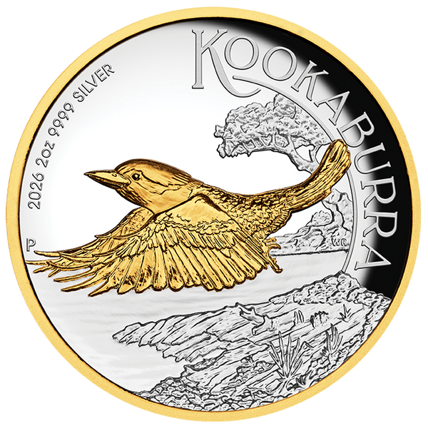 2026 Australian Kookaburra 2oz High-Relief Gilded Coin