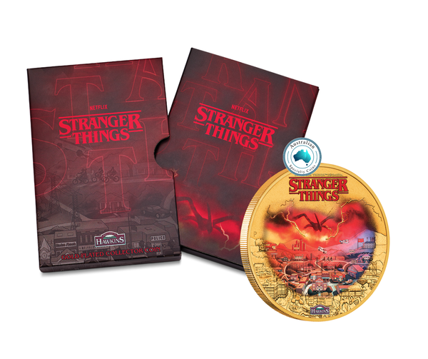 2026 Stranger Things 'Hawkins' Gold Plated Collectors Coin in Card