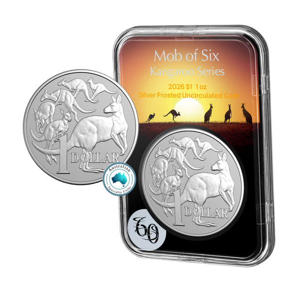 2026 Kangaroo Series - Mob Of Six Roos 1oz Silver Frosted Uncirculated Coin