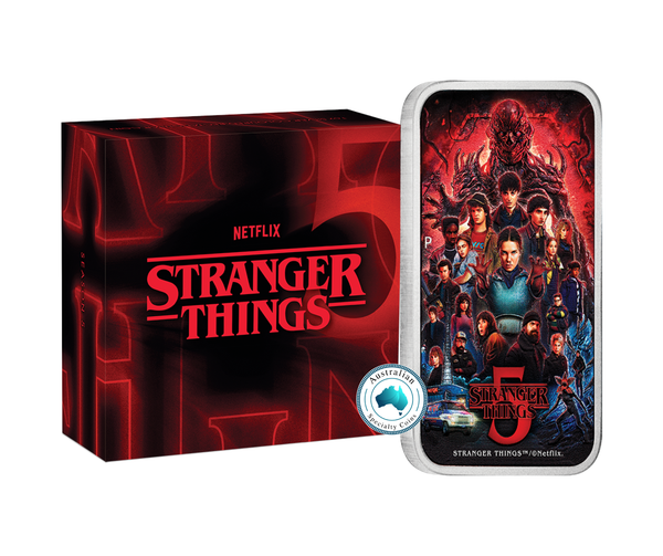 2026 Stranger Things 'Season 5' 1oz Silver Coloured Rectangular Coin