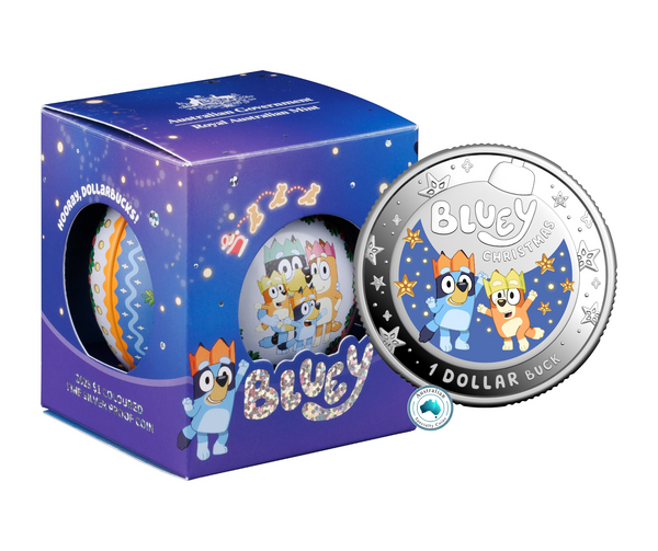 2025 Bluey Christmas $1 Silver Proof Coin