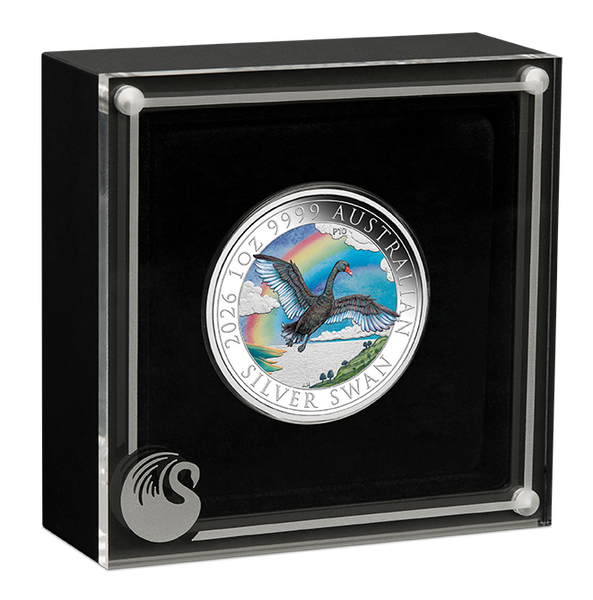 2026 Perth Money Expo - Australian Swan 1oz Coloured Silver Proof Coin