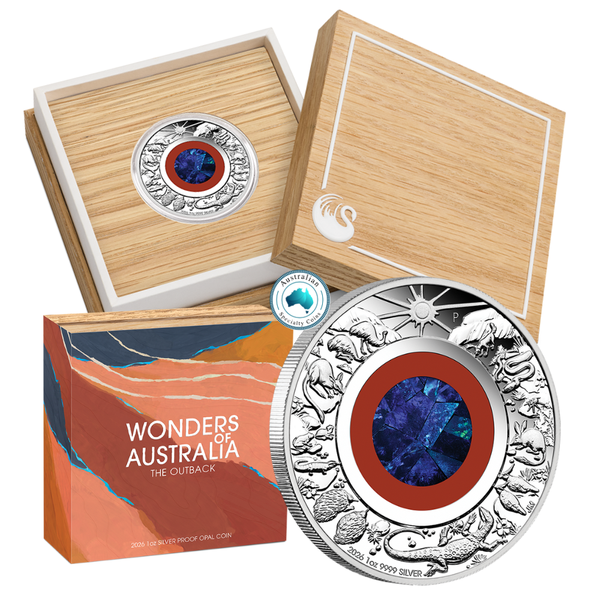 2026 Wonders of Australia 'The Outback' 1oz Silver Proof Opal Coin