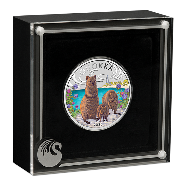 2025 Quokka 1oz Silver Coloured Proof Coin
