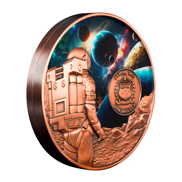 2025 Cosmic Encounters $1 Rotating Silver & Copper Bimetal Antique Coin (Certificate Number 002)