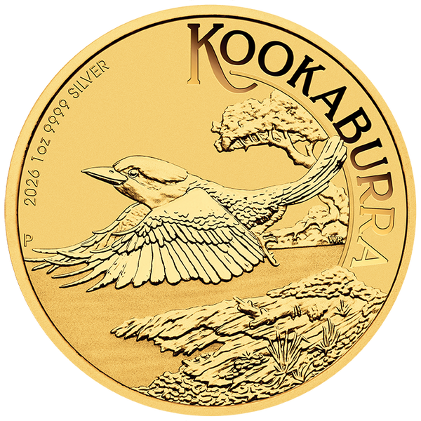 2026 Perth Stamp and Coin Show Special Australian Kookaburra 1oz Silver Gold-Plated Coin