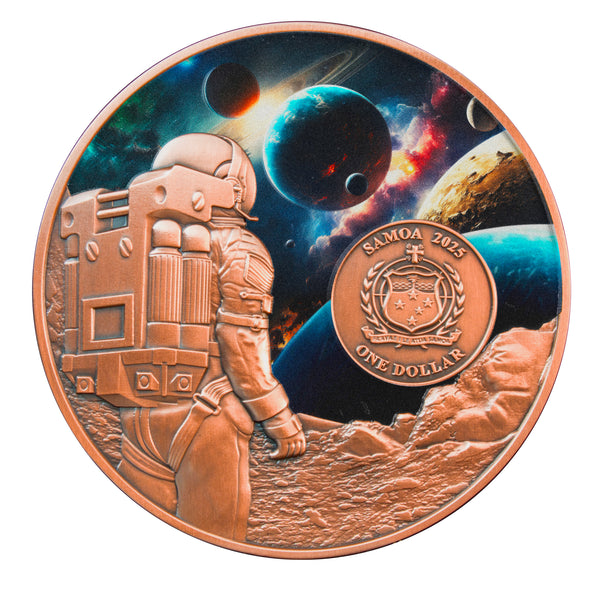 2025 Cosmic Encounters $1 Rotating Silver & Copper Bimetal Antique Coin (Certificate Number 002)