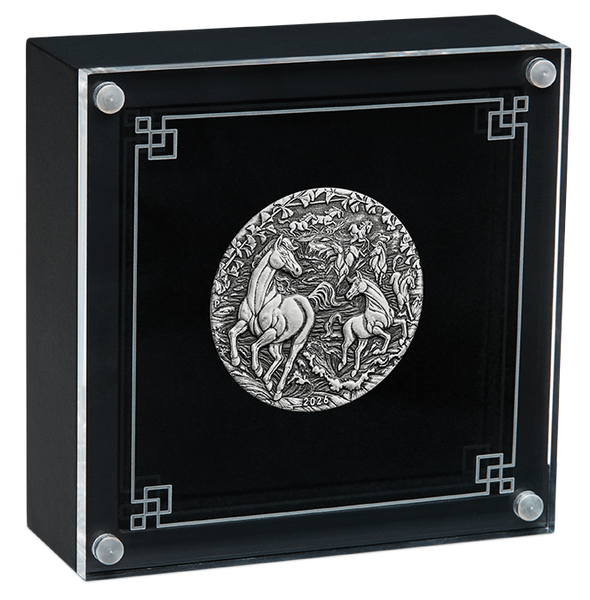 2026 Australian Lunar Series III Year of the Horse 2oz Silver Antiqued Coin