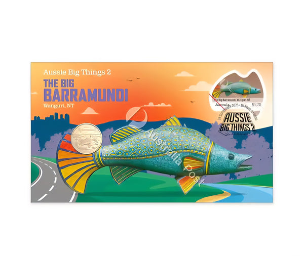 2025 Aussie Big Things 2 The Big Barramundi $1 Coin Postal Numismatic Cover