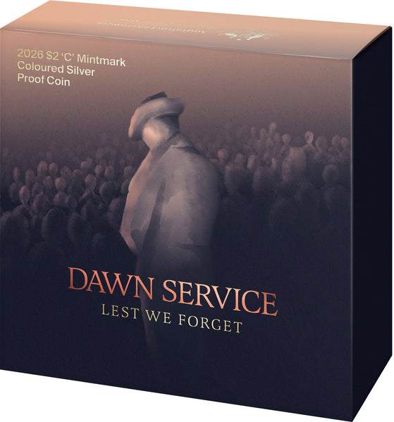2026 Dawn Service $2 'C' Mintmark Coloured Silver Proof Coin