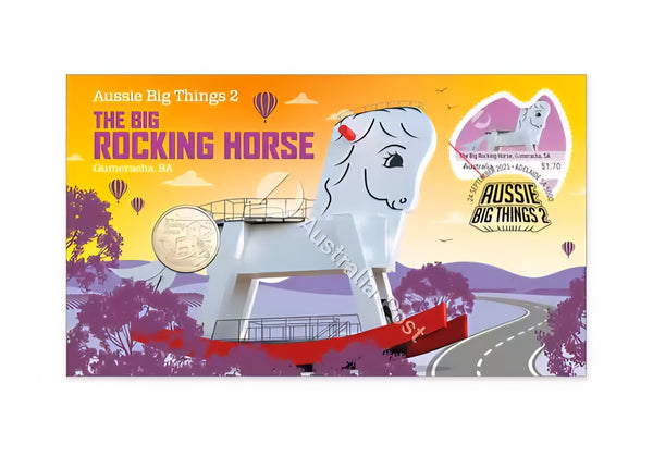 2025 Aussie Big Things 2 The Big Rocking Horse $1 Coin Postal Numismatic Cover