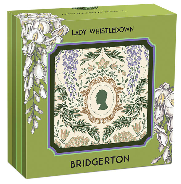 2026 Bridgerton - Lady Whistledown 1oz Silver Proof Coloured Coin