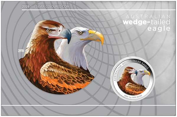 2026 Australian Wedge-Tailed Eagle 1oz Silver Coloured Coin