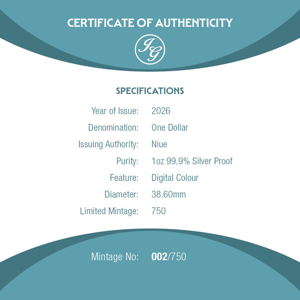 2026 Red Kangaroo 1oz Coloured Silver Proof Coin