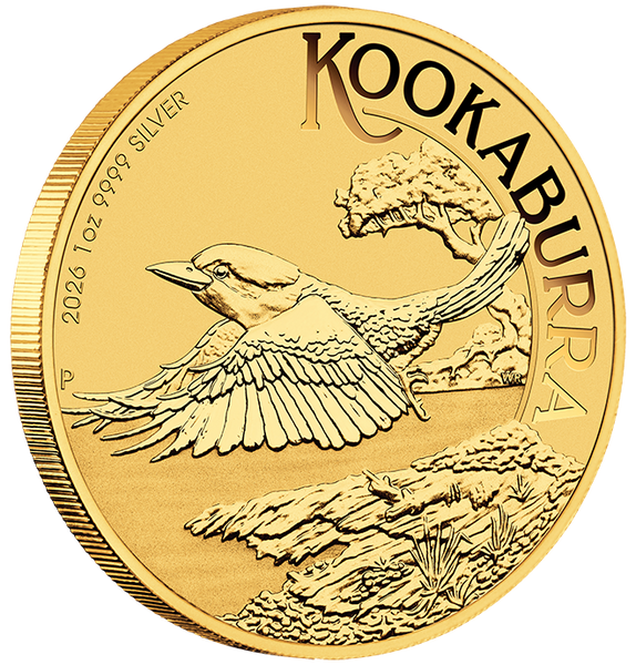 2026 Perth Stamp and Coin Show Special Australian Kookaburra 1oz Silver Gold-Plated Coin