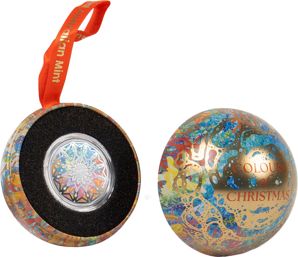 2026 Christmas Decoration 'Colours of Christmas' 50c Coloured Silver Proof Coin