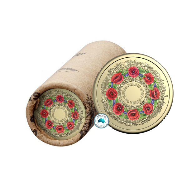 2025 Remembrance Day 'WWII 80th Anniversary Poppy Wreath' $2 Royal Australian Mint Roll - Premium