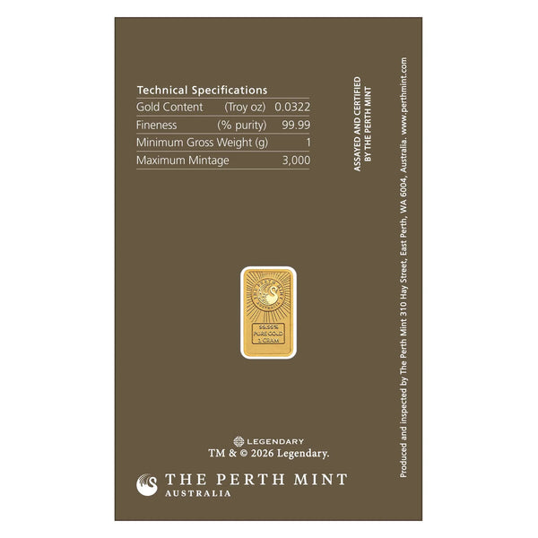 Dune 1g Gold Coloured Minted Bar